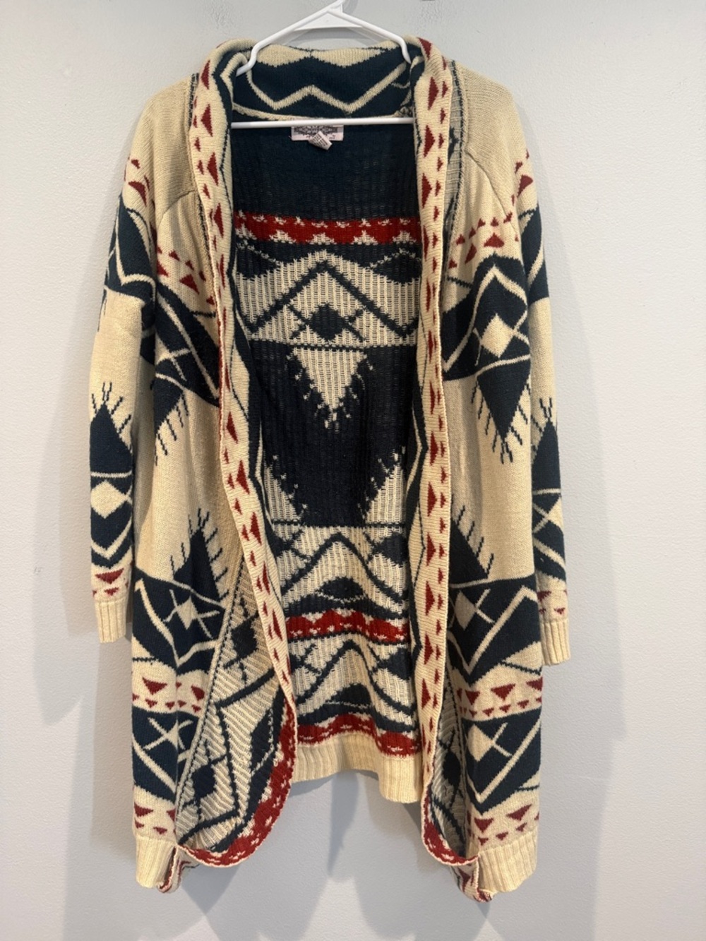 Olivers Geometric Patterned Cardigan in Cream and Navy